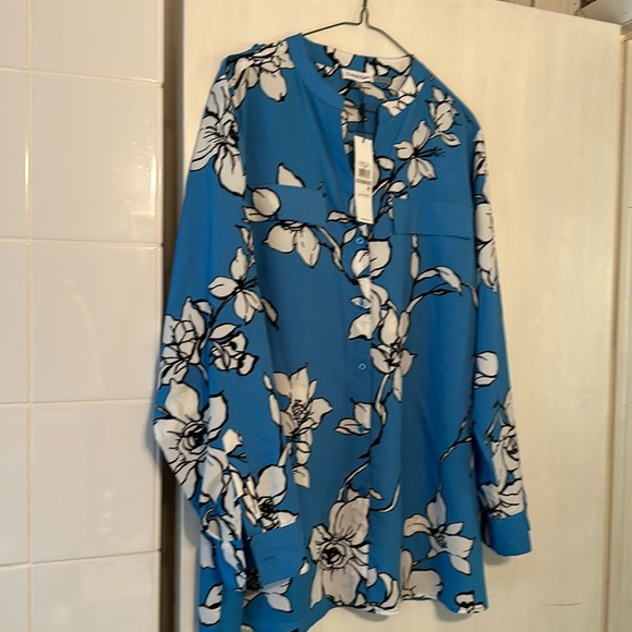 Calvin Klein turquoise with flowers.  1X. NWT - Picture 5 of 6